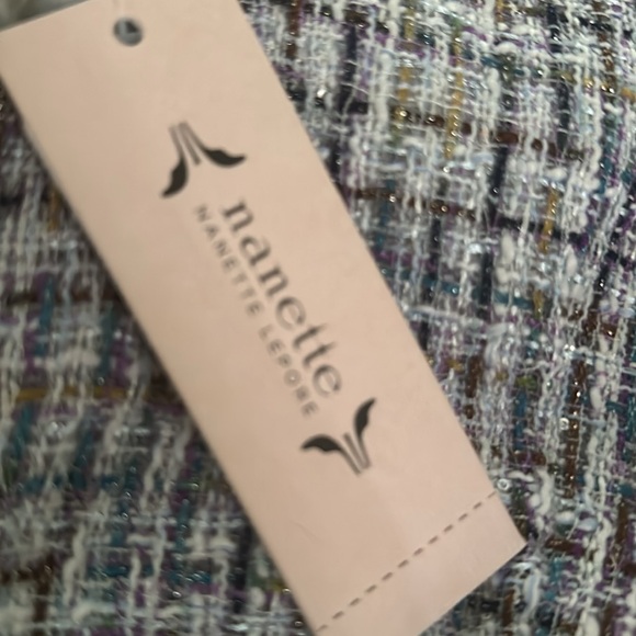 Nanette  ICED BLUE DENIM tweed mini dress NWT size 12 - Picture 4 of 6